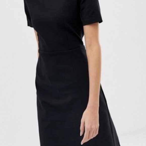 J. Crew Classic Black Short Sleeve Ponte Wool Dress size 6 - Picture 2 of 7